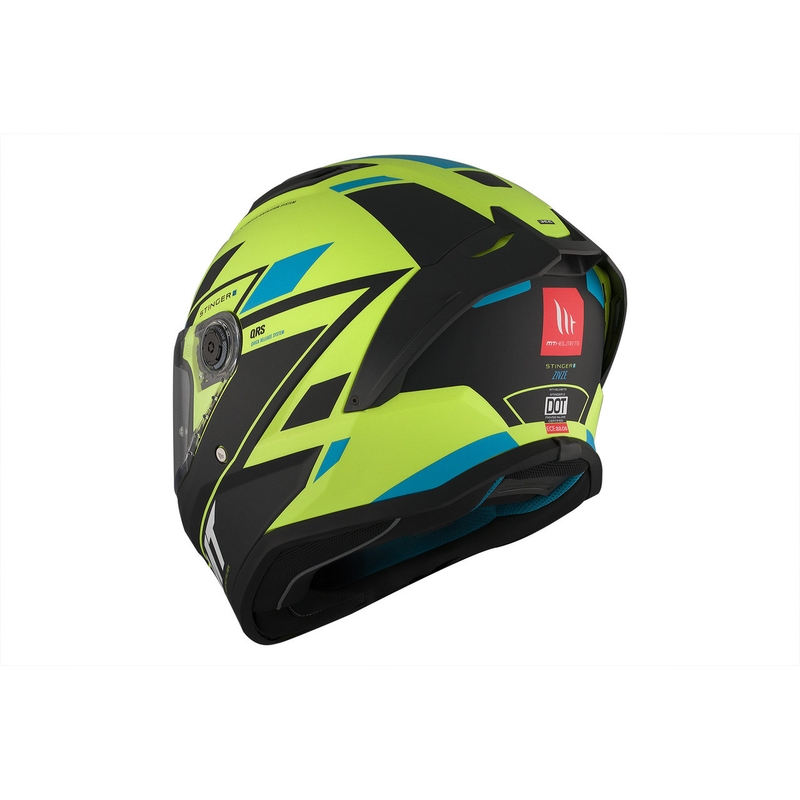 MT Stinger 2 Solid Zivze fluo grün-schwarz-blau matt Integral Motorradhelm
