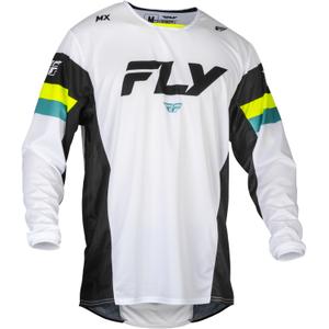 Motocross Trikot FLY Racing Kinetic Prix 2024 weiß-schwarz-fluo gelb