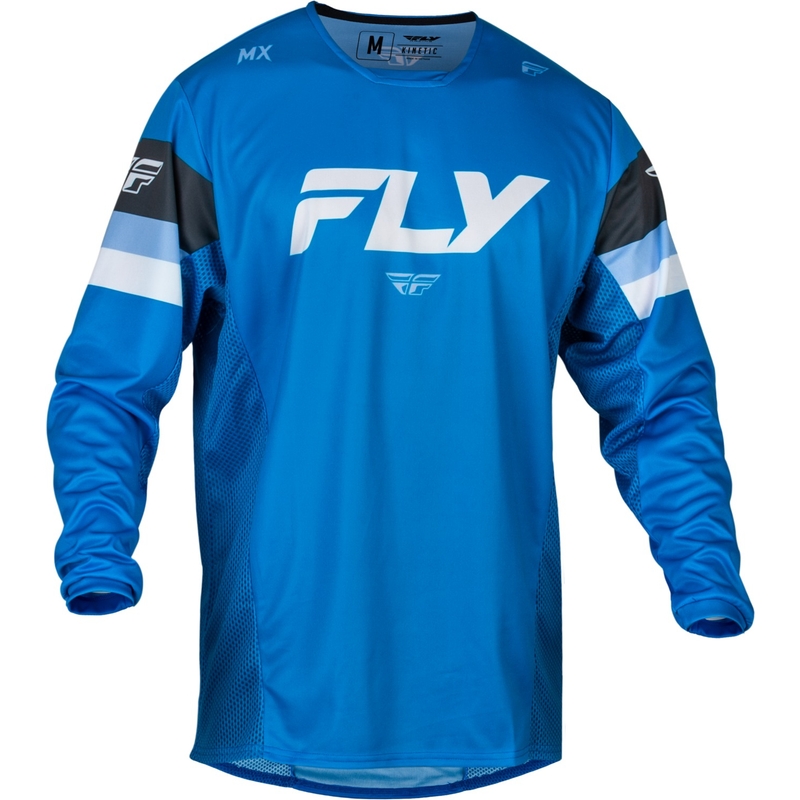 FLY Racing Kinetic Prix Motocross Trikot blau-grau-weiß Abverkauf Ausverkauf