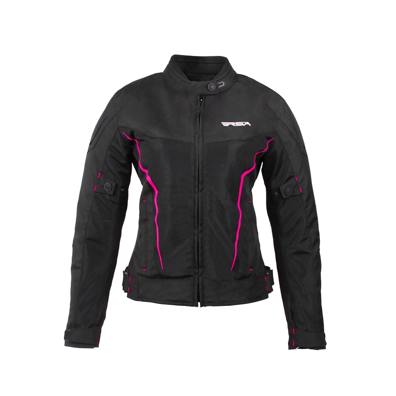 RSA Bolt Motorradjacke für Frauen in Schwarz, Weiß und Rosa - II. jakost