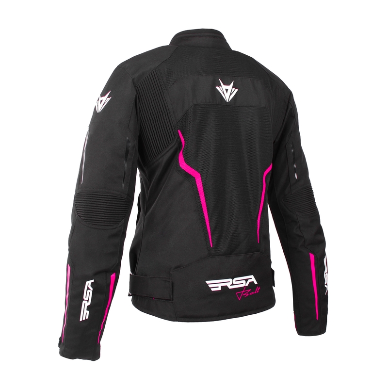 RSA Bolt Motorradjacke für Frauen in Schwarz, Weiß und Rosa - II. jakost