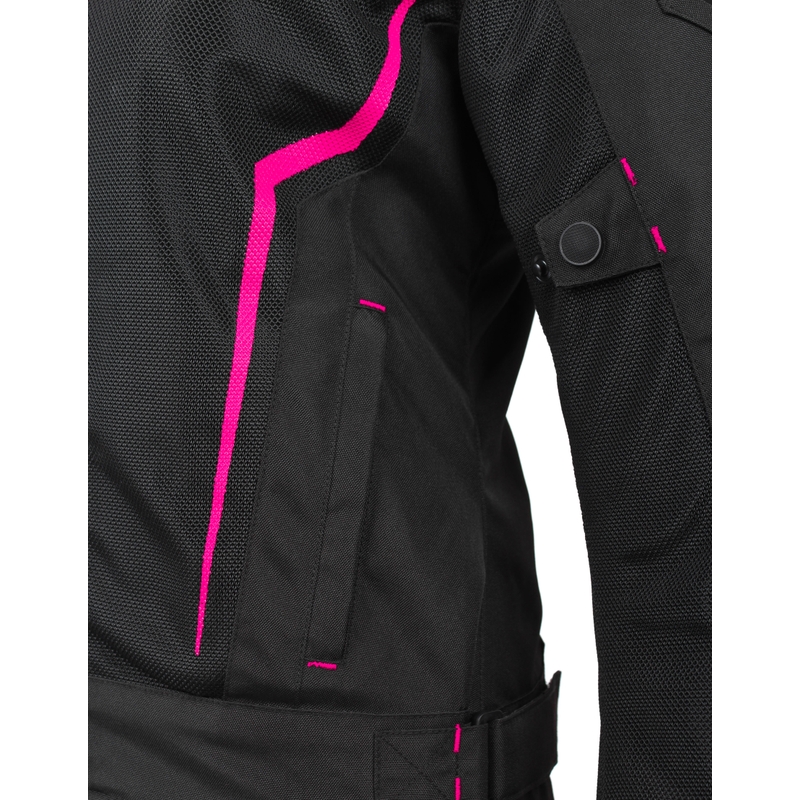 RSA Bolt Motorradjacke für Frauen in Schwarz, Weiß und Rosa - II. jakost