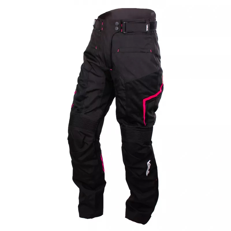 RSA Bolt Motorradhose für Frauen in Schwarz, Weiß und Rosa - II. jakost