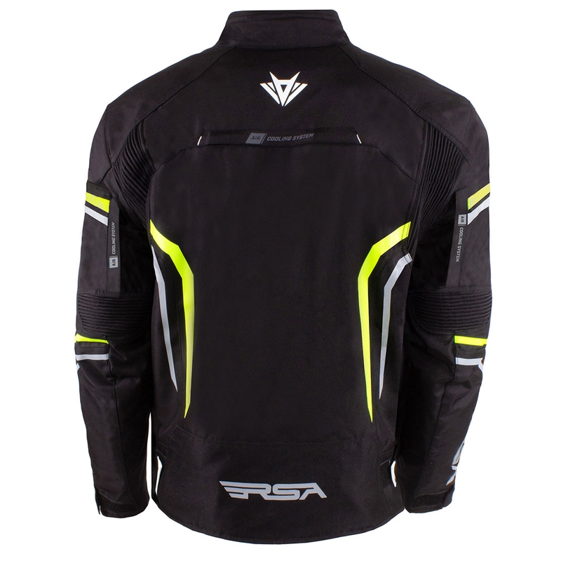 Motorradjacke RSA Compact 2 schwarz-grau-fluo gelb - II. Qualität