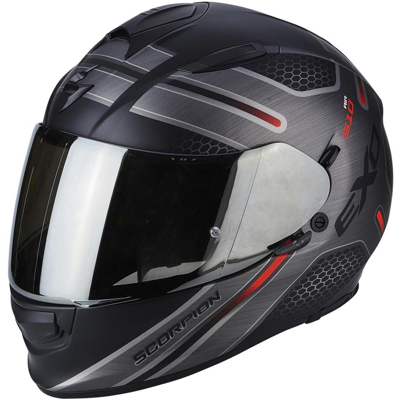 Integral Motorradhelm Skorpion EXO-510 Air Route Schwarz Matt Rot Ausverkauf