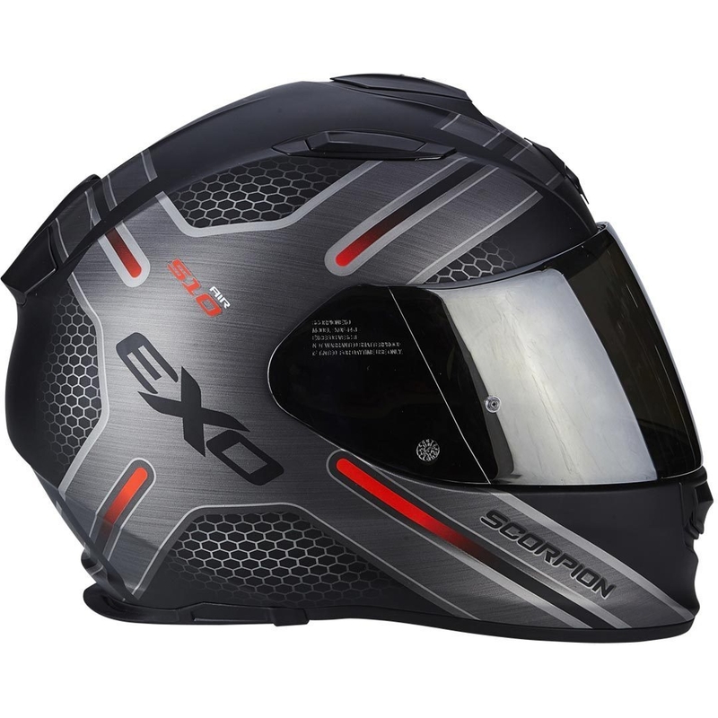 Integral Motorradhelm Skorpion EXO-510 Air Route Schwarz Matt Rot Ausverkauf