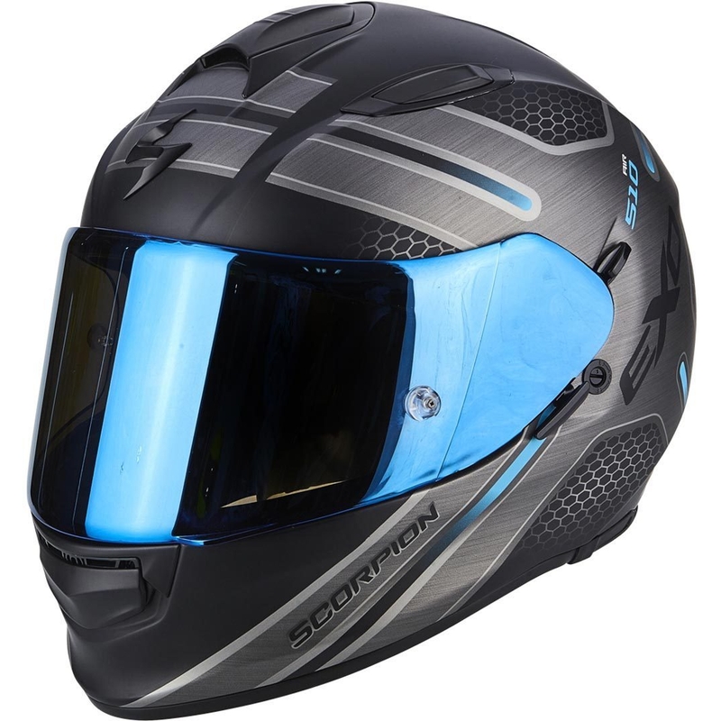 Integral-Motorradhelm Scorpion EXO-510 Air Route schwarz-matt-blau
