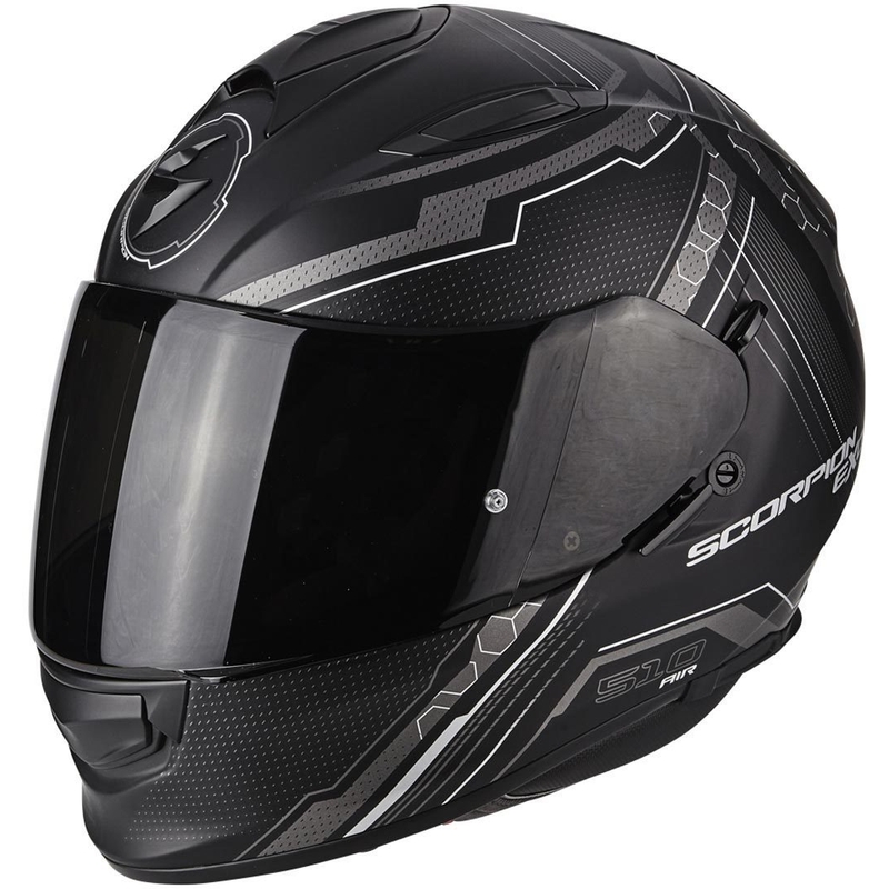 Scorpion EXO-510 Air Sync Integrierter Motorradhelm Schwarz Matt Silber Ausverkauf