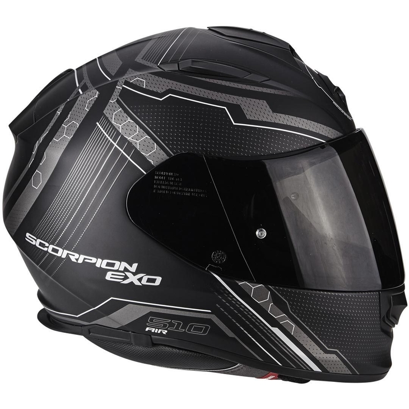 Scorpion EXO-510 Air Sync Integrierter Motorradhelm Schwarz Matt Silber Ausverkauf