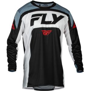 Motocross-Trikot FLY Racing Lite 2024 schwarz-weiß-grau
