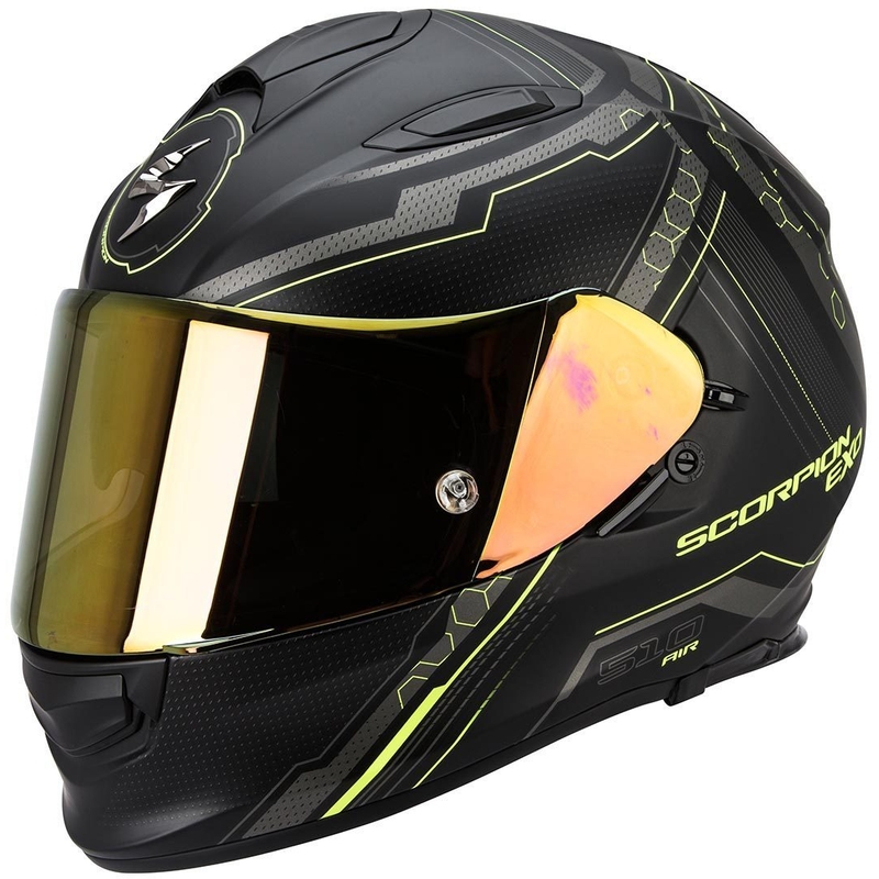 Integral Motorradhelm Scorpion EXO-510 Air Sync schwarz matt-fluo gelb