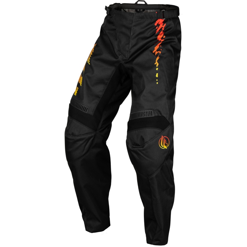 Kinder Motocross Hose FLY Racing F-16 2024 schwarz-gelb-orange Ausverkauf