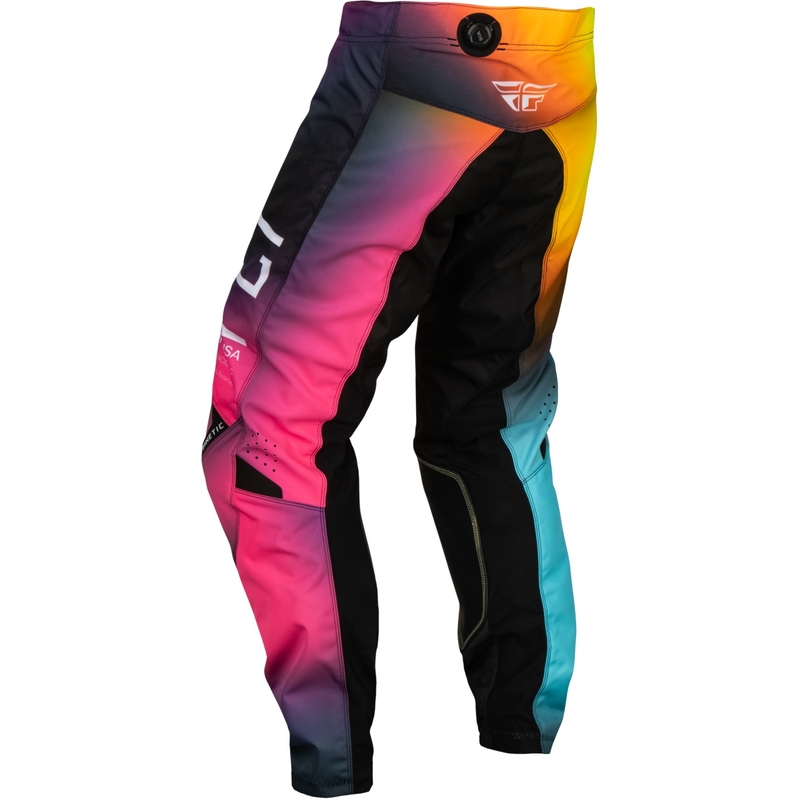 Kinder Motocrosshose FLY Racing Kinetic Prodigy pink-blau-fluo gelb Abverkauf Ausverkauf