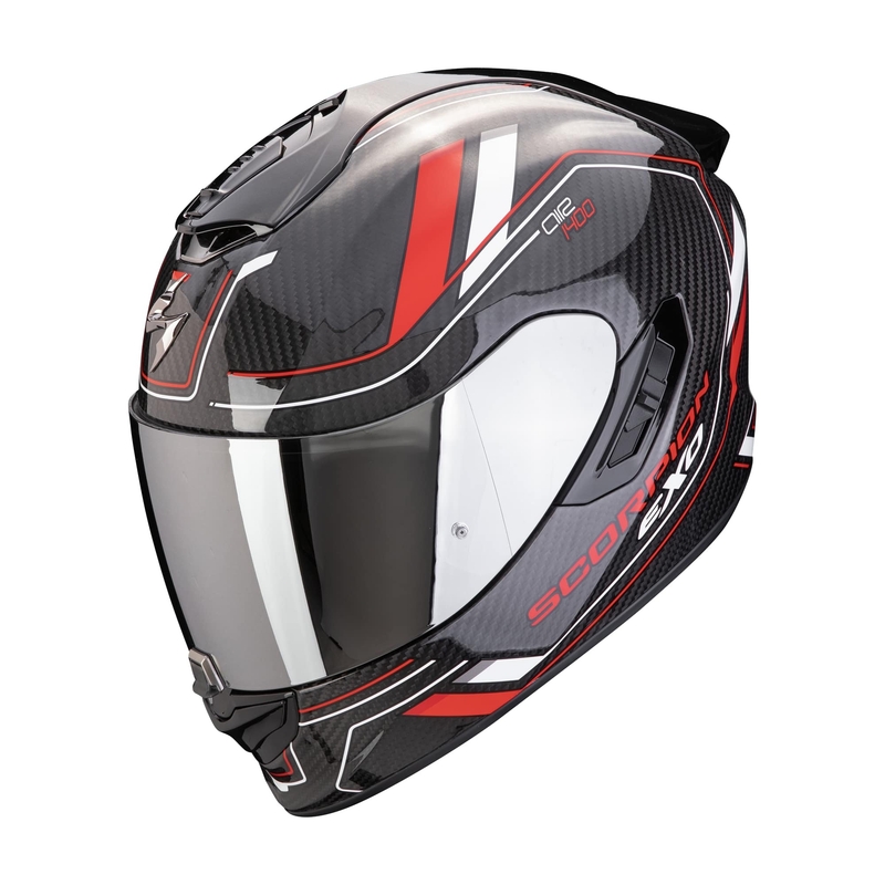 Integral Motorradhelm Scorpion EXO-1400 EVO II CARBON AIR MIRAGE schwarz-rot-weiß