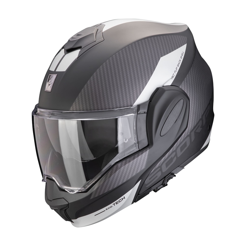 Klappbarer Motorradhelm Scorpion EXO-TECH EVO TEAM vain schwarz-silber