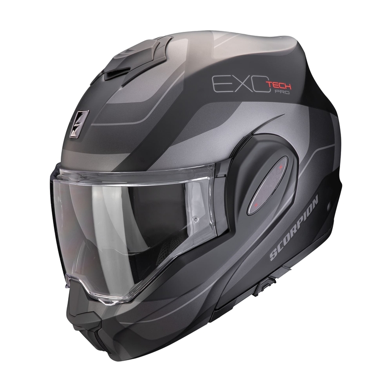 Motorrad-Klapphelm Scorpion EXO-TECH EVO PRO COMMUTA matt schwarz-silber Ausverkauf