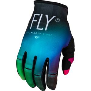 Kinder-Motocross-Handschuhe FLY Racing Kinetic Prodigy 2024 rosa-blau-fluo gelb