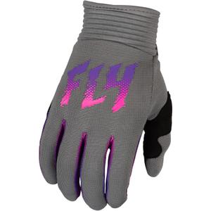 Kinder Motocross-Handschuhe FLY Racing F-16 2024 grau-pink-lila