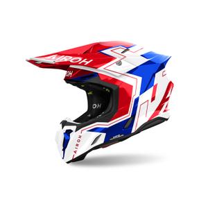 Motocross Helm Airoh Twist 3 Dizzy 2024 blau-rot glänzend