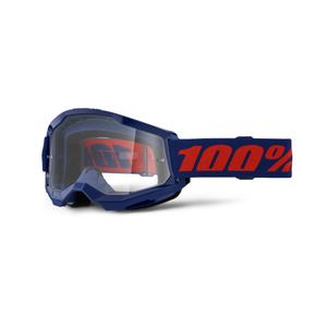 Motocrossbrille 100% STRATA 2 Neu dunkelblau (klares Plexiglas)