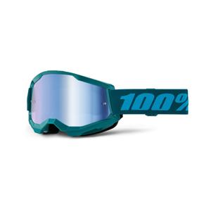 Motocrossbrille 100% STRATA 2 New Stone blau (blaues Plexiglas)