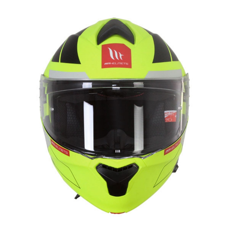 Vyklápěcí přilba na motorku MT Genesis SV Talo C3 fluo žluto-šedá matná