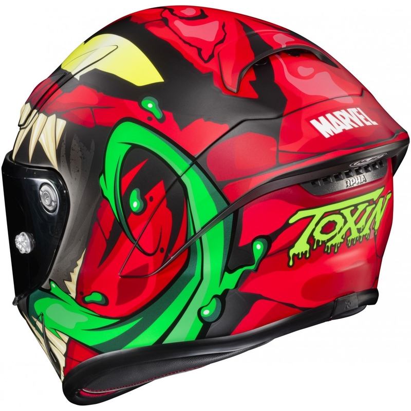 Integral Motorradhelm HJC RPHA 1 Toxin Marvel MC1SF rot-grau-grün Ausverkauf