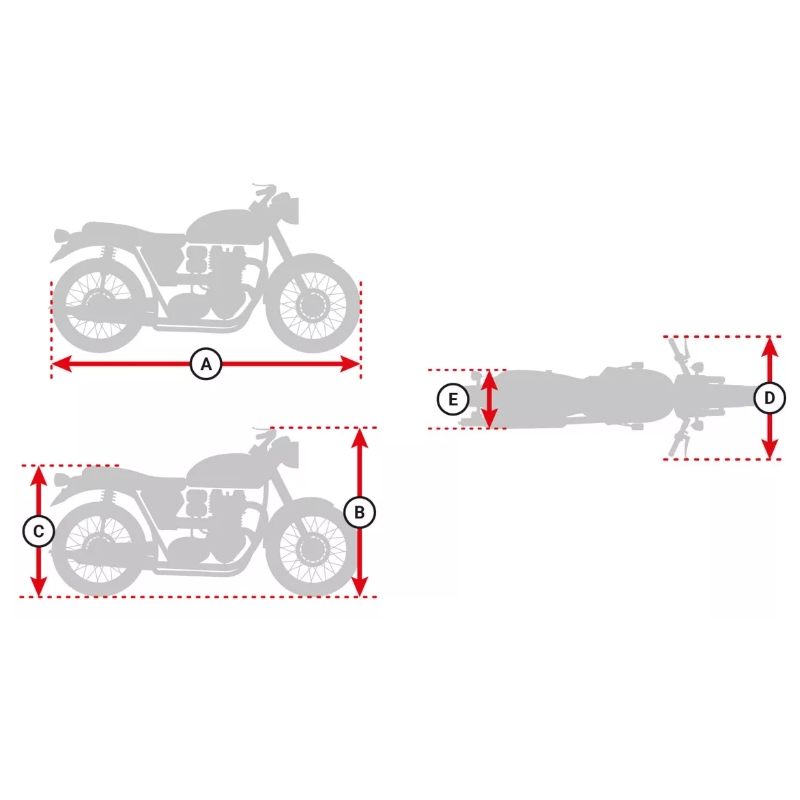 Motorradabdeckung mit Koffer Rebelhorn Cover II Top Box schwarz-silber