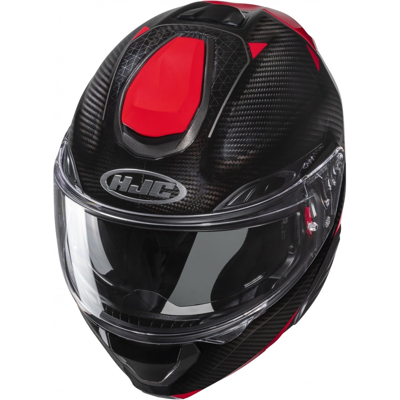 Klappbarer Motorradhelm HJC RPHA 91 CARBON Noela MC1 schwarz-rot Ausverkauf