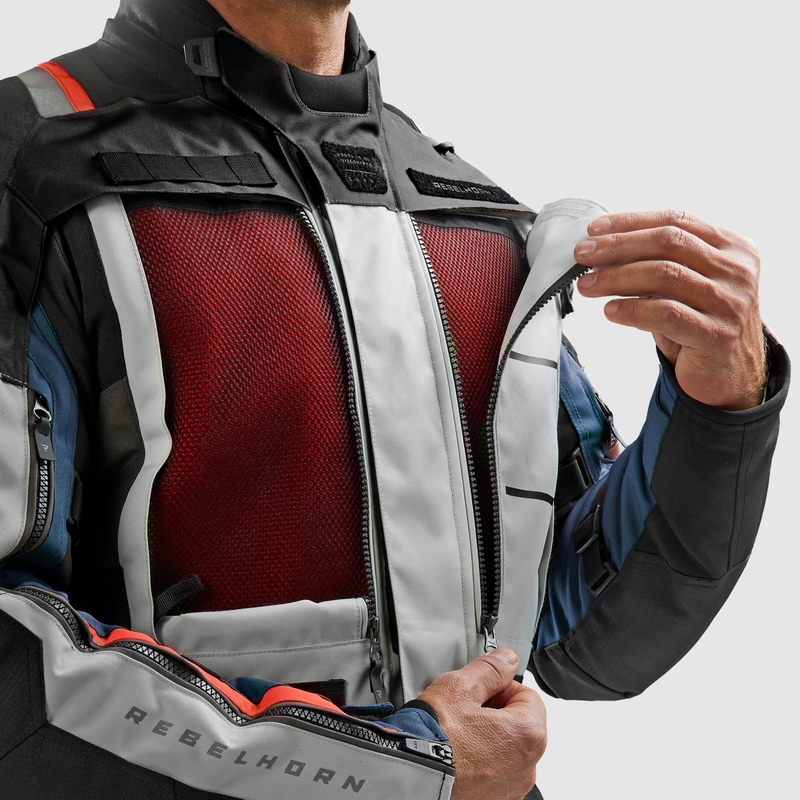 Motorradjacke Rebelhorn Cubby V blau-grau-rot