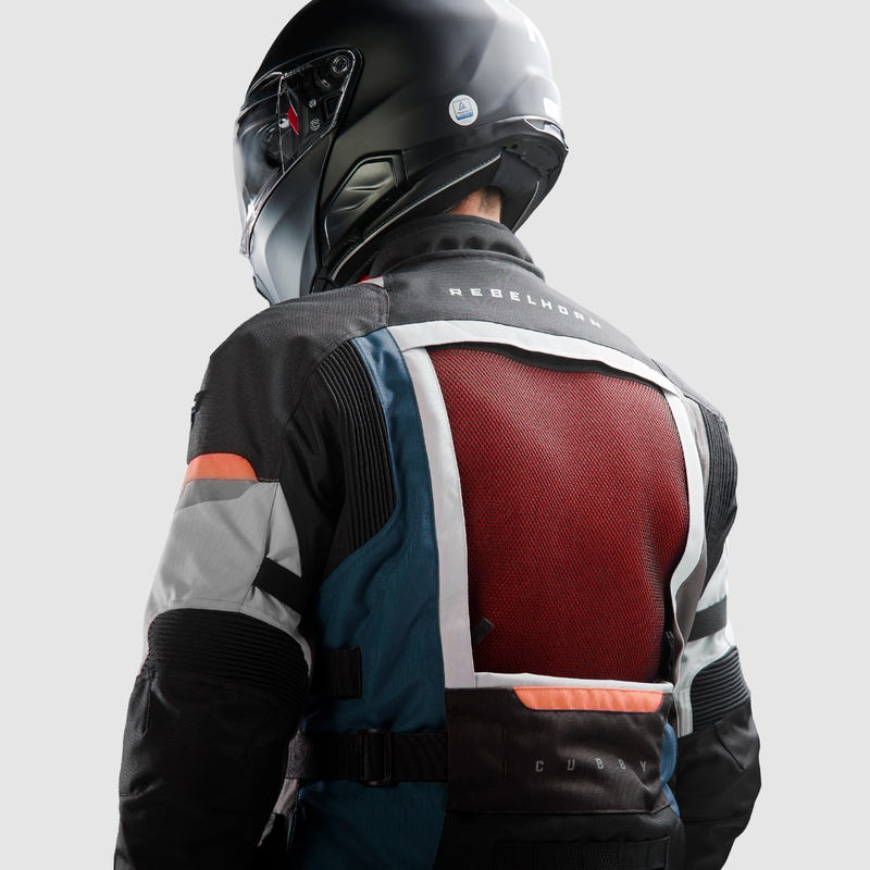 Motorradjacke Rebelhorn Cubby V blau-grau-rot