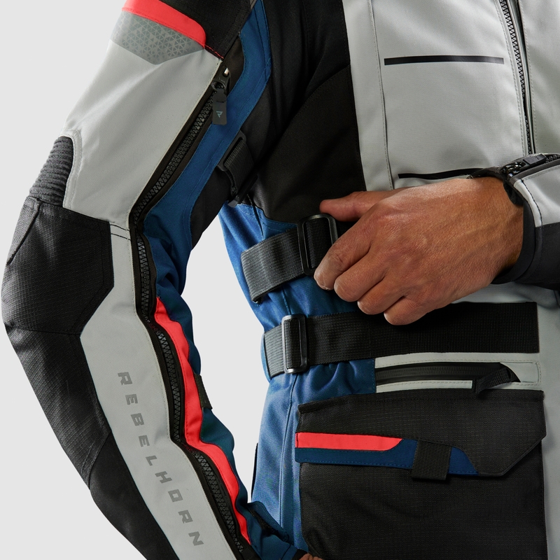 Motorradjacke Rebelhorn Cubby V blau-grau-rot