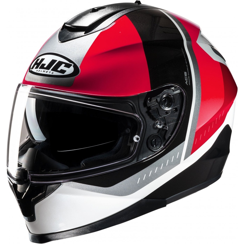 Integral Motorradhelm HJC C70N Alia MC1 weiß-grau-rot-schwarz