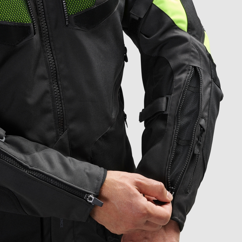 Motorradjacke Rebelhorn Hiker IV schwarz-anthrazit-fluogelb