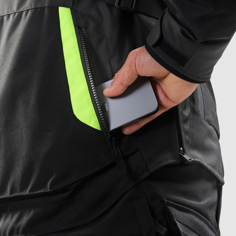 Motorradjacke Rebelhorn Hiker IV schwarz-anthrazit-fluogelb