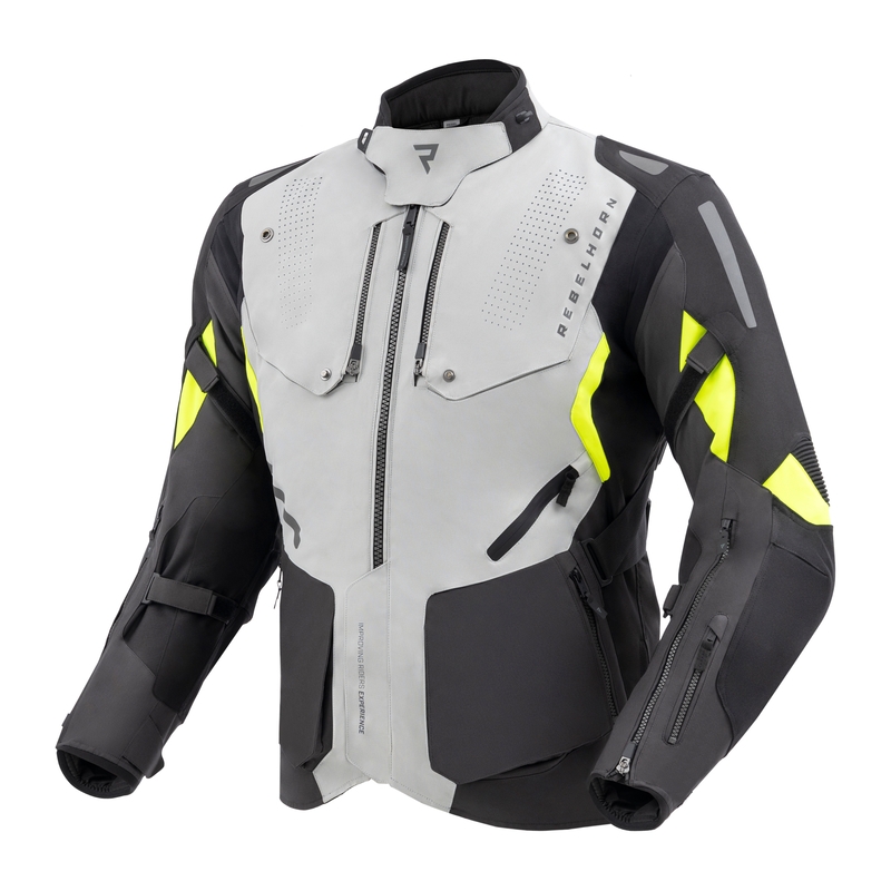 Rebelhorn Hiker IV Motorradjacke schwarz-grau-fluogelb