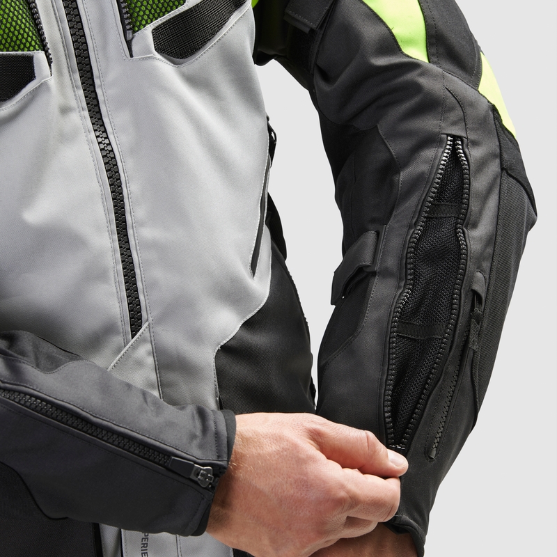 Rebelhorn Hiker IV Motorradjacke schwarz-grau-fluogelb