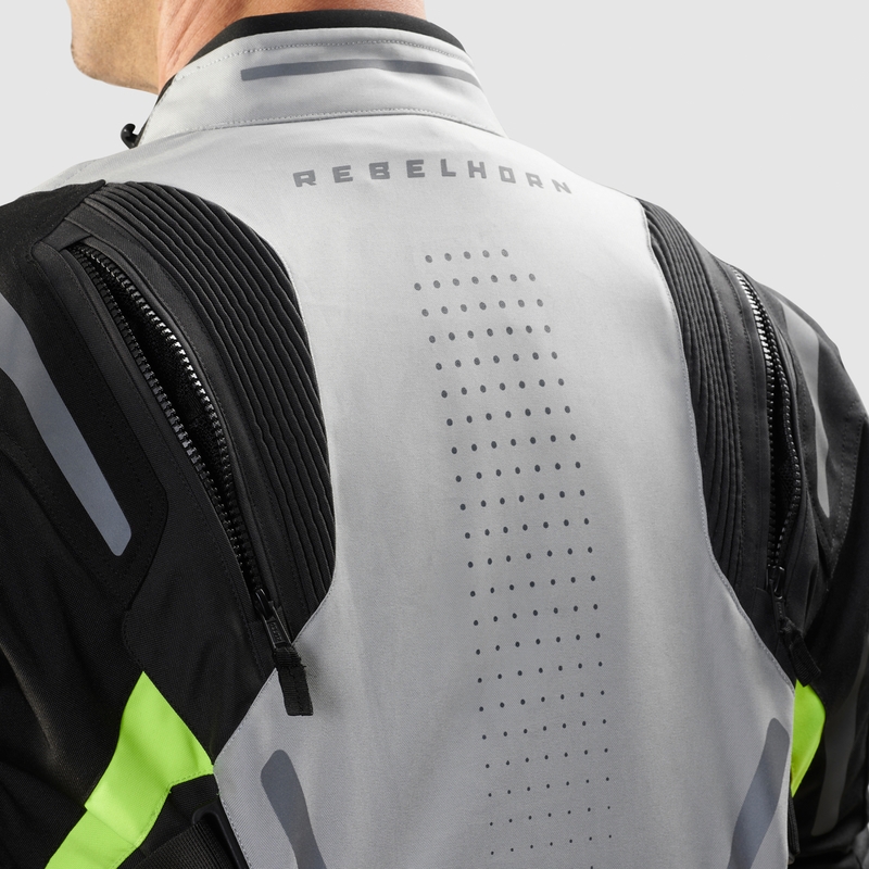 Rebelhorn Hiker IV Motorradjacke schwarz-grau-fluogelb