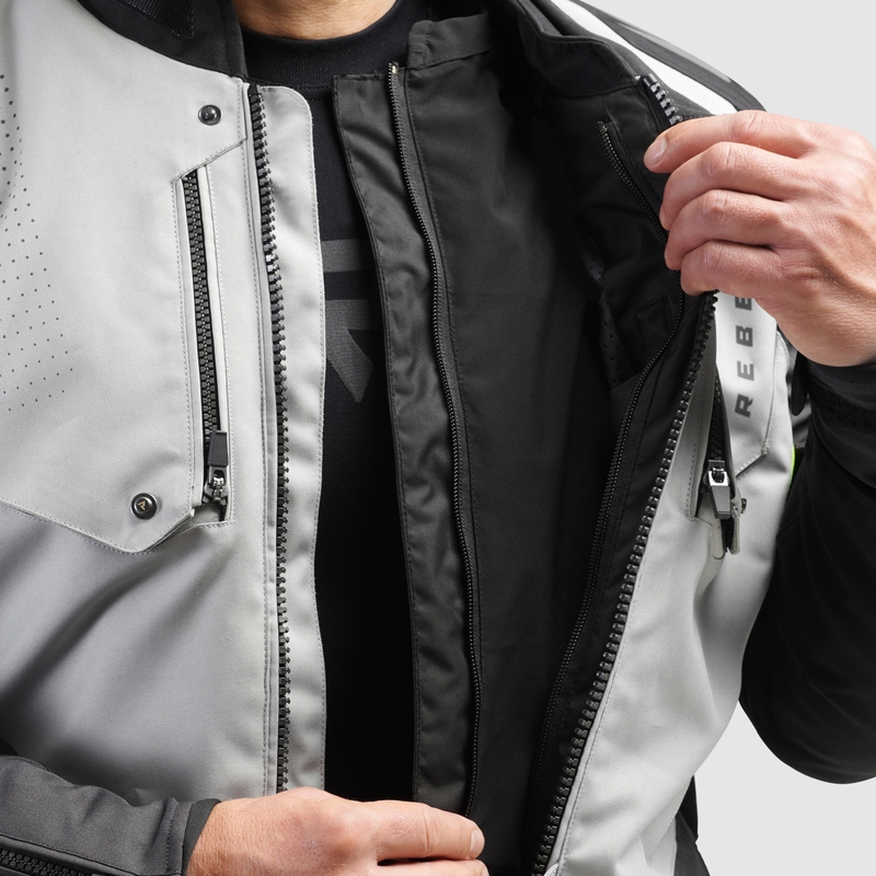 Rebelhorn Hiker IV Motorradjacke schwarz-grau-fluogelb