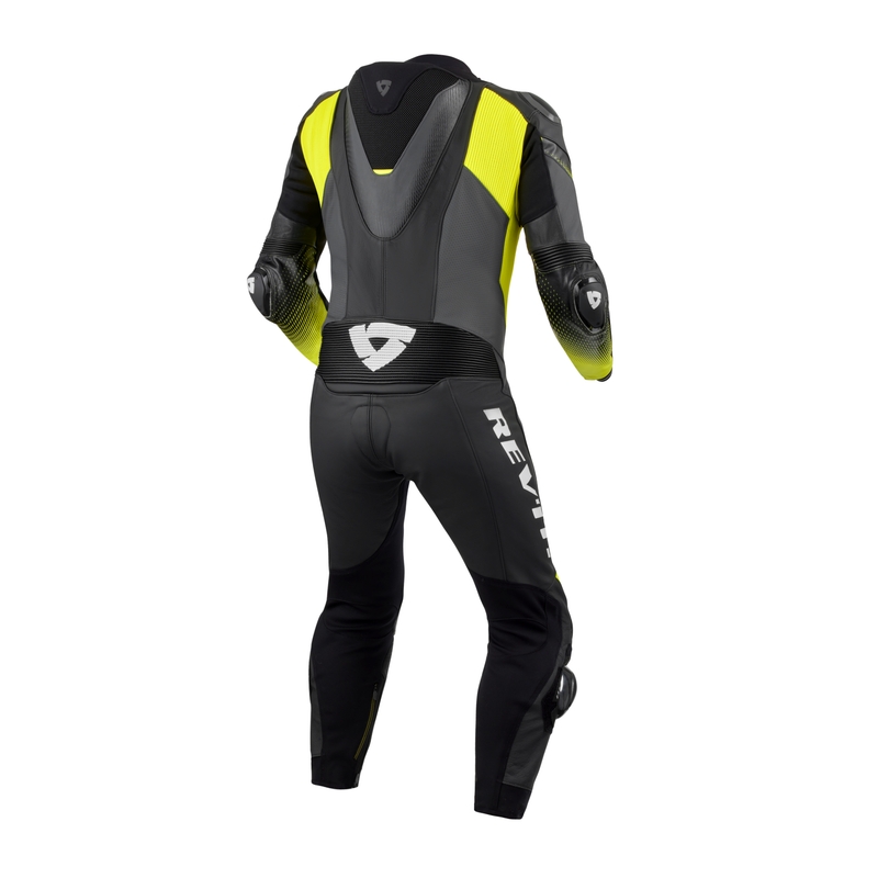 Revit Control Schwarz-Fluo Gelb Leder Motorradoverall