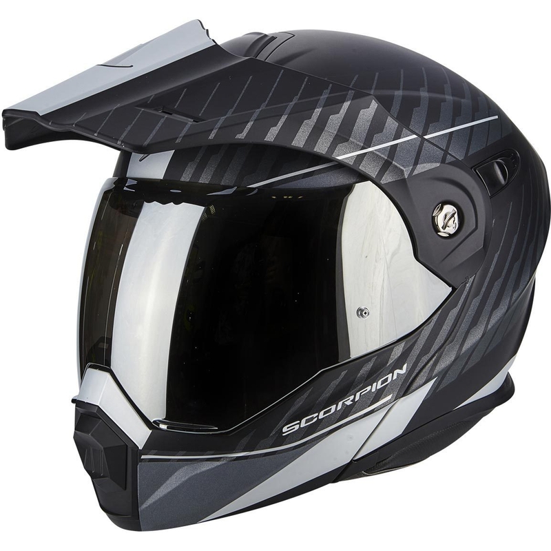 Klappbarer Endurohelm Scorpion ADX-1 Dual matt schwarz-silber Ausverkauf