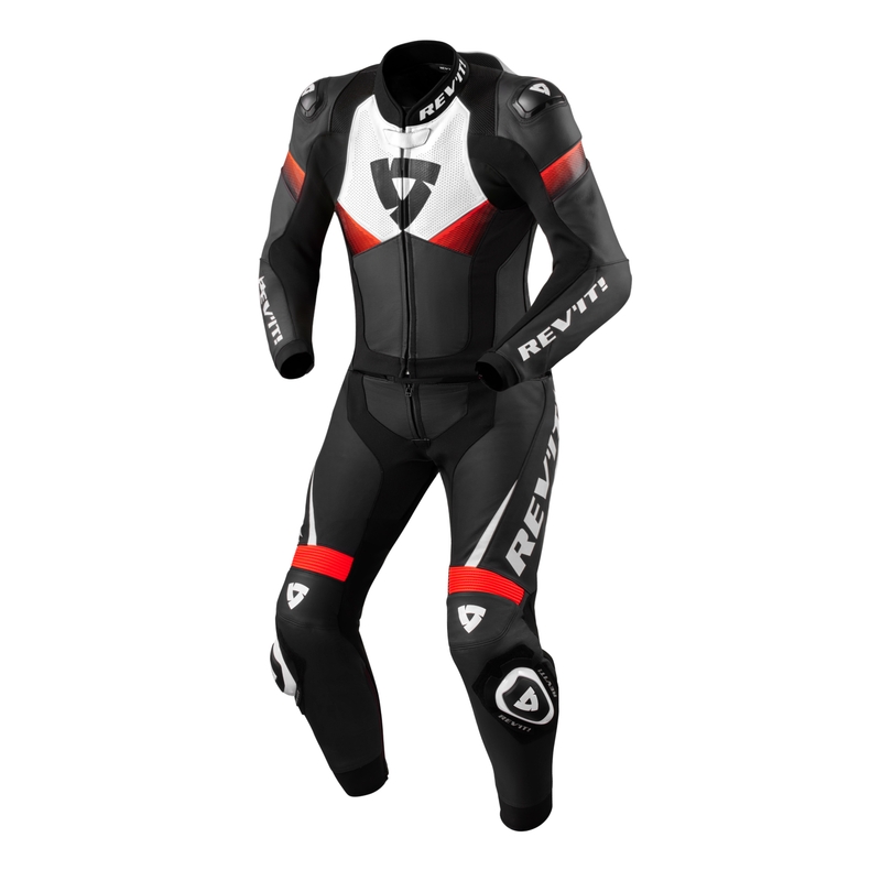 Revit Combi Argon 2 schwarz-fluorroter Leder-Overall