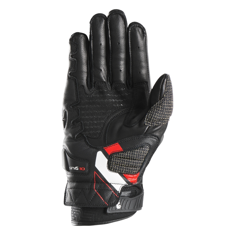 Motorradhandschuhe Furygan STYG 10 schwarz-weiß-rot