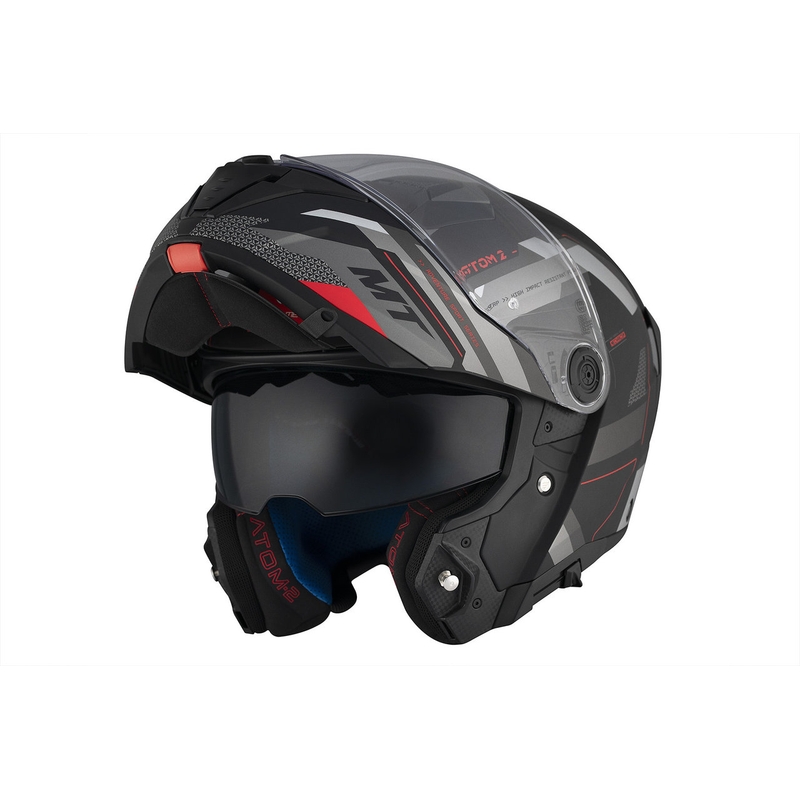 MT ATOM 2 SV BAST D5 Motorradhelm matt schwarz-grau-weiß