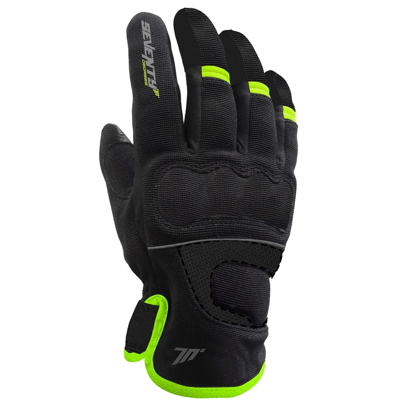 Damen Motorradhandschuhe SEVENTY DEGREES SD-C45 schwarz-fluo gelb
