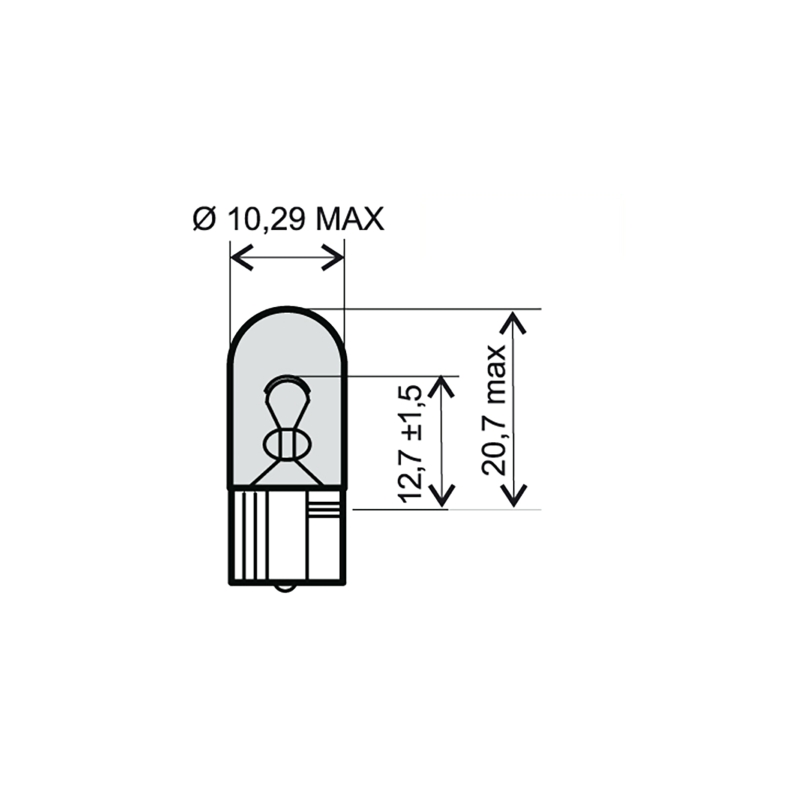 Lamp RMS 12V 5W T10 (10pcs)