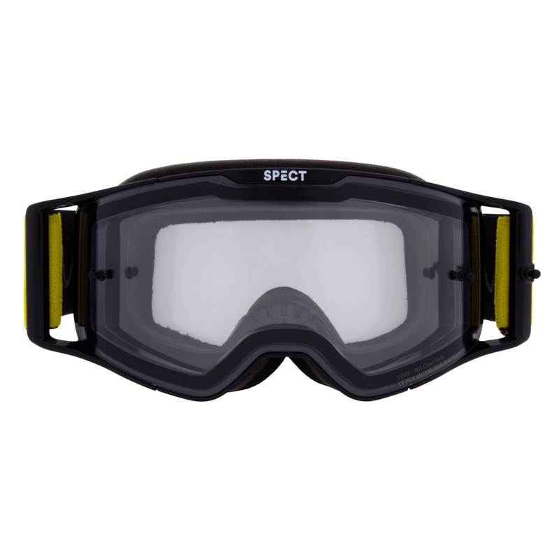 Motocrossbrille Red Bull Spect TORP schwarz mit klaren Gläsern