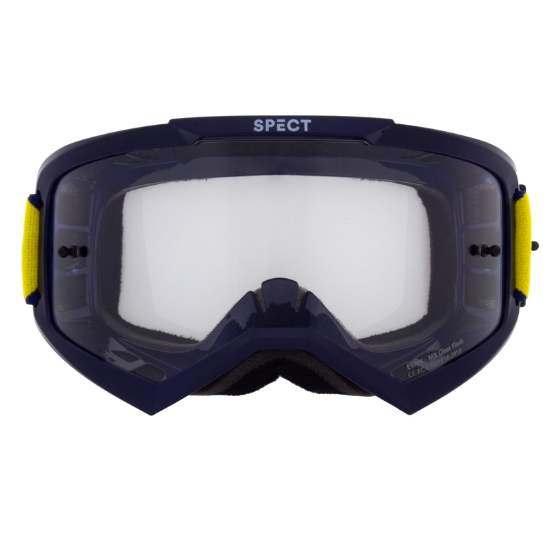 Motocrossbrille Red Bull Spect EVAN blau mit klaren Gläsern