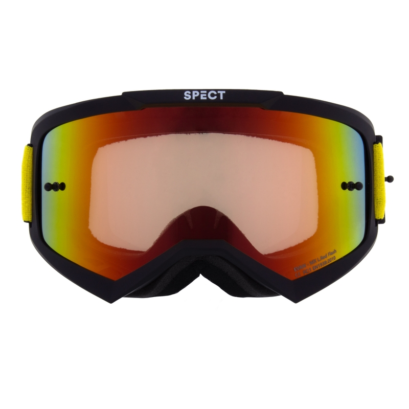 Motocrossbrille Red Bull Spect EVAN schwarz mit rot-gelber Scheibe