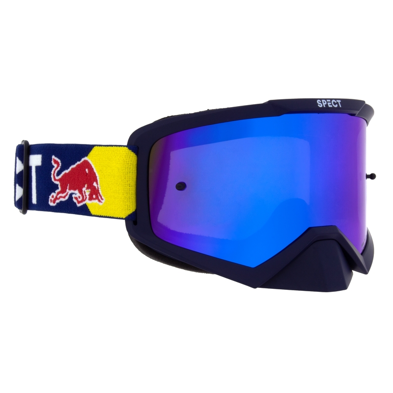 Motocrossbrille Red Bull Spect EVAN dunkelblau mit blauen Gläsern